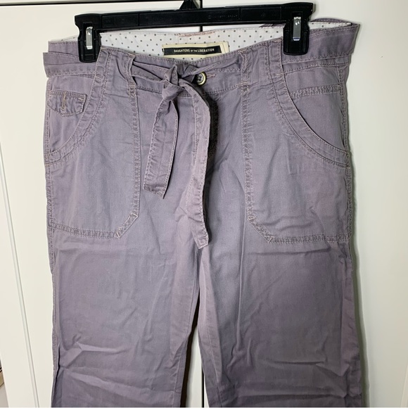 Daughters of the Liberation Flat Front Tie Pants - Picture 2 of 15